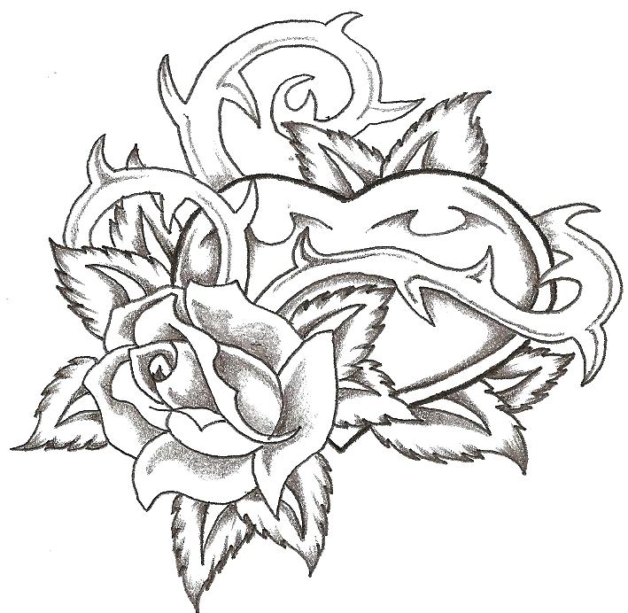 Roses And Hearts Coloring Pages Heart And Rose By On Library Rose 709x692 Roses And Hearts Coloring Pages Heart And Rose By On Library Rose