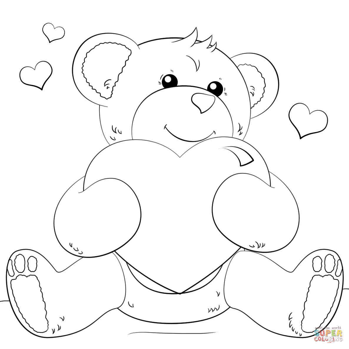 Cute Bear With Heart Coloring Page Free Printable Coloring Pages 1186x1186 Cute Bear With Heart Coloring Page Free Printable Coloring Pages