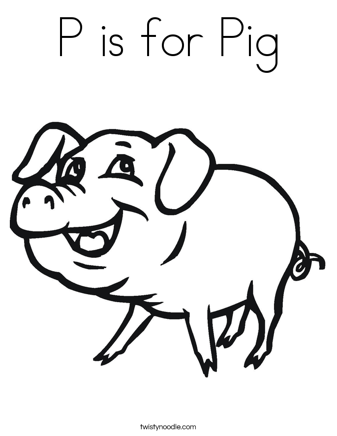 P Is For Pig Coloring Page 685x886 P Is For Pig Coloring Page