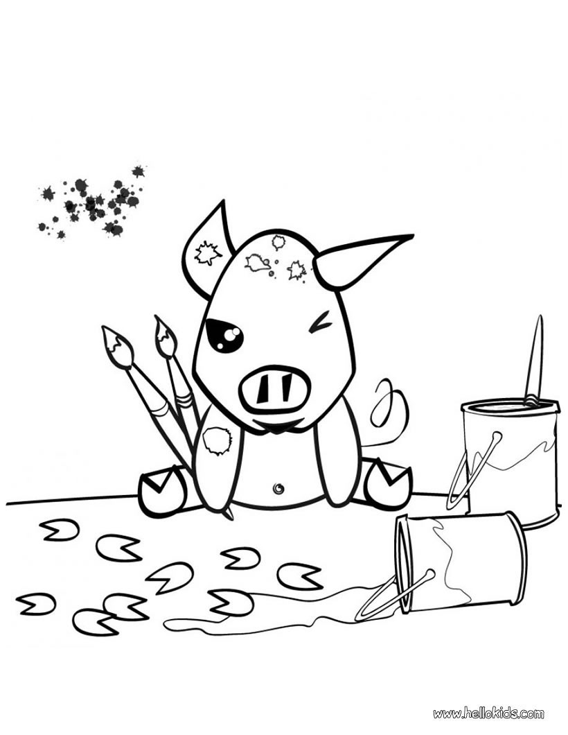 Painting Pig Coloring Pages 820x1060 Painting Pig Coloring Pages