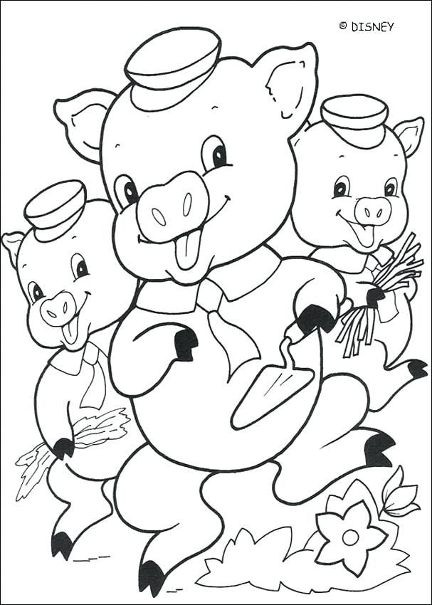 607x850 Coloring Pages Pigs House Building Pig Three Little Pigs Coloring
