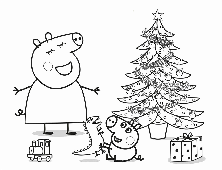 915x701 Peppa Pig Coloring Pages And Sheets Christmas Colouring Pages Free