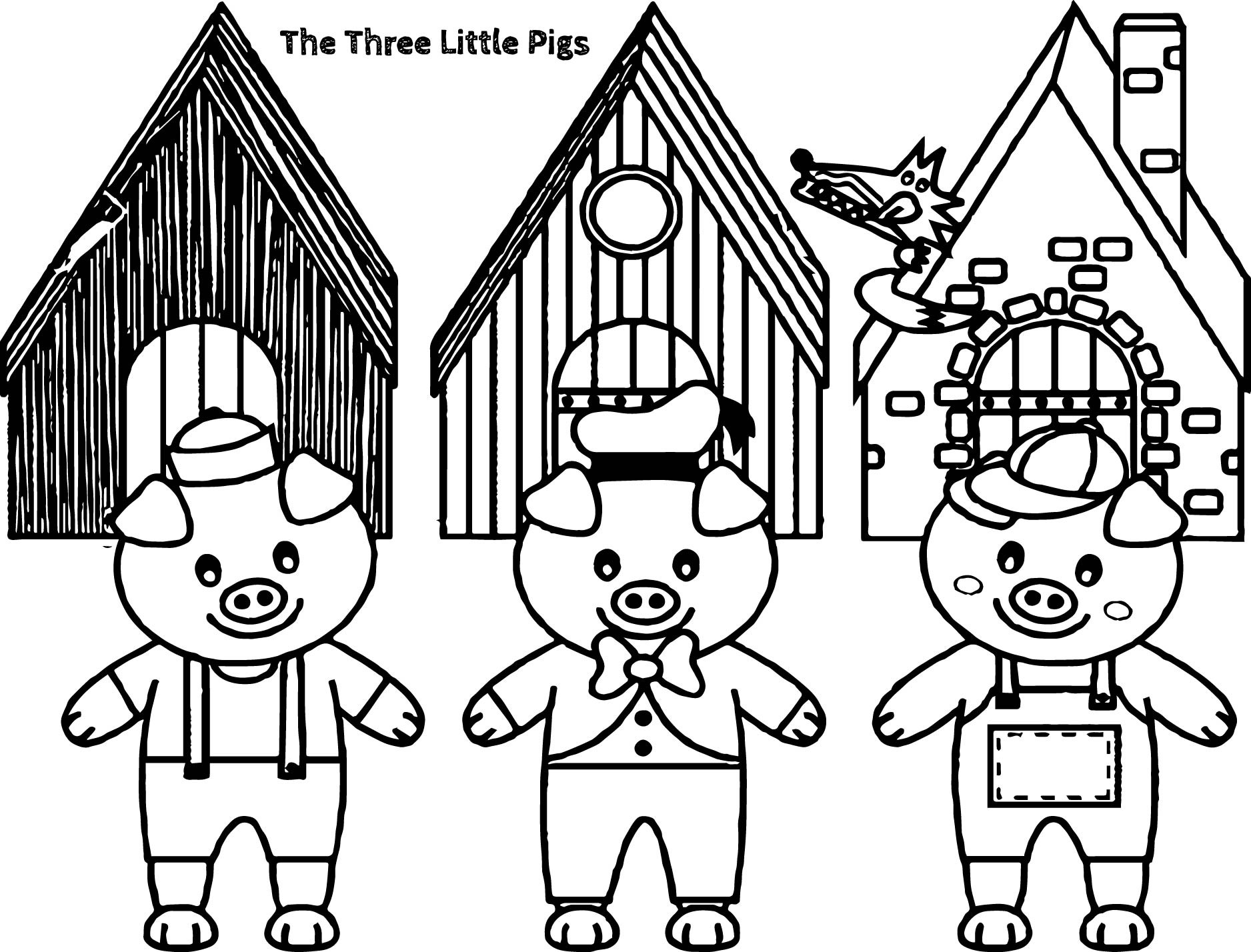 1876x1428 Three Little Pigs Coloring Pages With Wallpaper Free Download