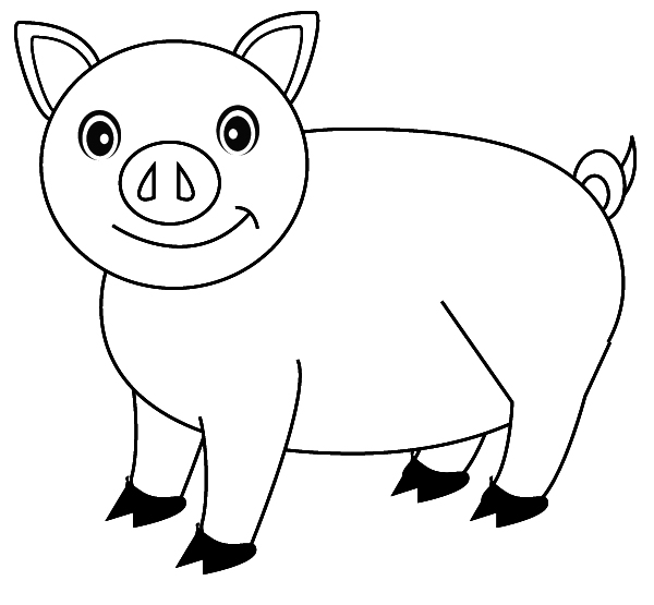 600x555 Fancy Pig Coloring Pages 82 With Additional Coloring Pages To Pig