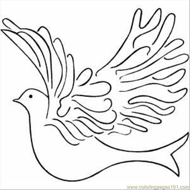 650x650 Flying Dove Coloring Page
