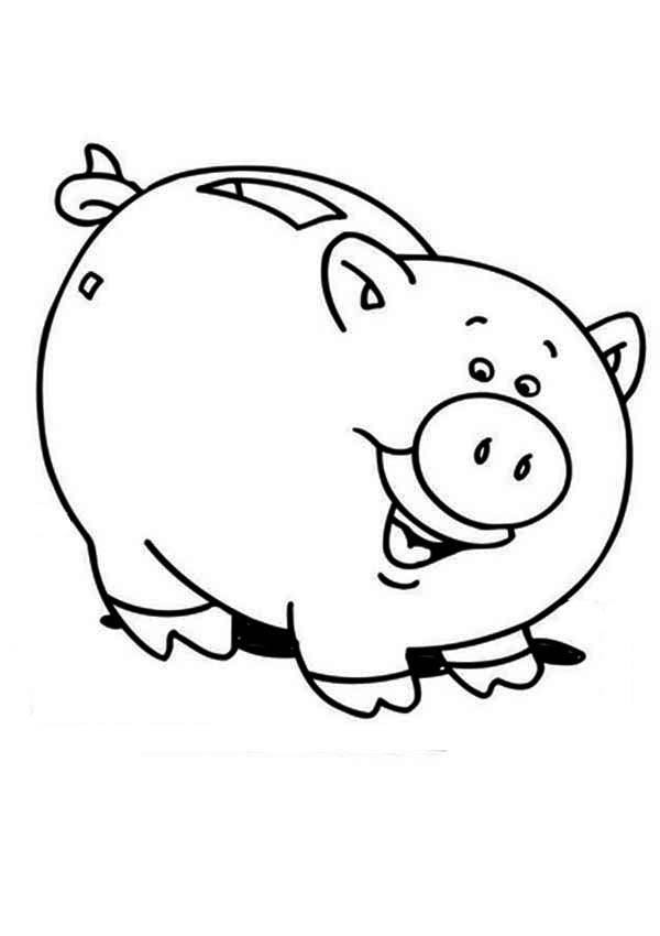 Piggy Bank Is Laughing Coloring Page Color Luna 600x850 Piggy Bank Is Laughing Coloring Page Color Luna