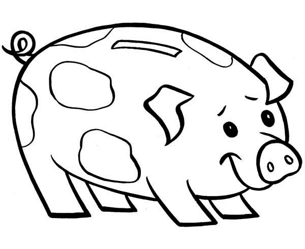 Piggy Bank Is Smiling Coloring Page Color Luna 600x490 Piggy Bank Is Smiling Coloring Page Color Luna