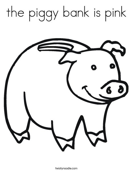 The Piggy Bank Is Pink Coloring Page 468x605 The Piggy Bank Is Pink Coloring Page
