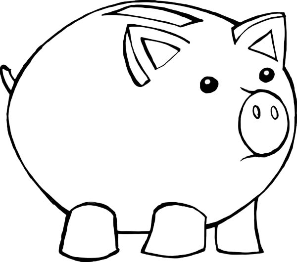 Fat Piggy Bank Coloring Page Color Luna 600x530 Fat Piggy Bank Coloring Page Color Luna
