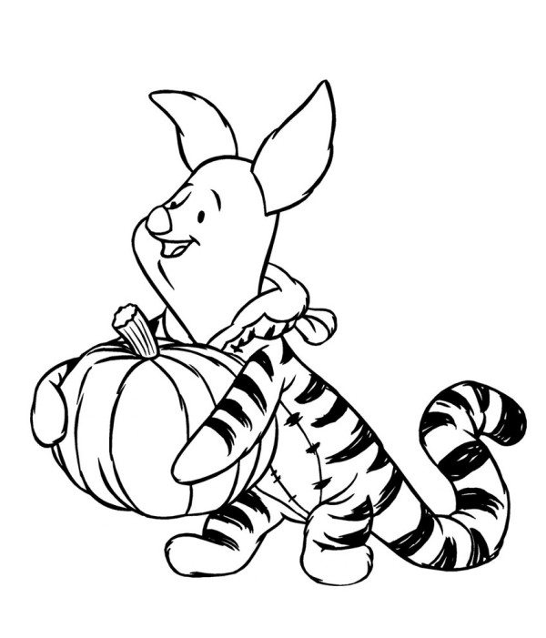 Piglet Coloring Pages Pooh And Piglet Pumpkin Costume Disney 600x701 Piglet Coloring Pages Pooh And Piglet Pumpkin Costume Disney