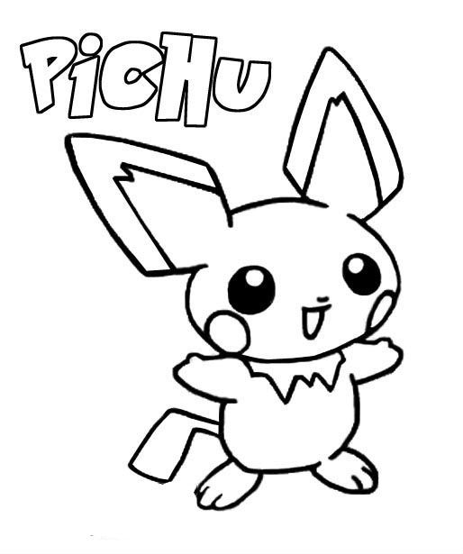 514x615 Pokemon Pichu Pokemon Coloring Pages