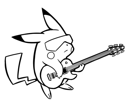Coloring Pages Of Pikachu Pikachu Playing Guitar Free Coloring 529x419 Coloring Pages Of Pikachu Pikachu Playing Guitar Free Coloring