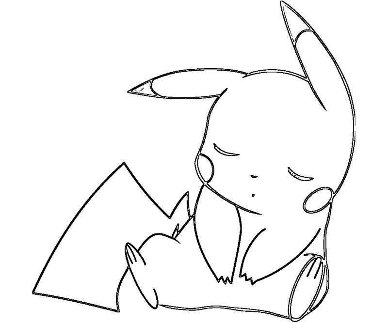 Pikachu Sleeping Coloring Page Free Printable 800x667 Pikachu Sleeping Coloring Page Free Printable