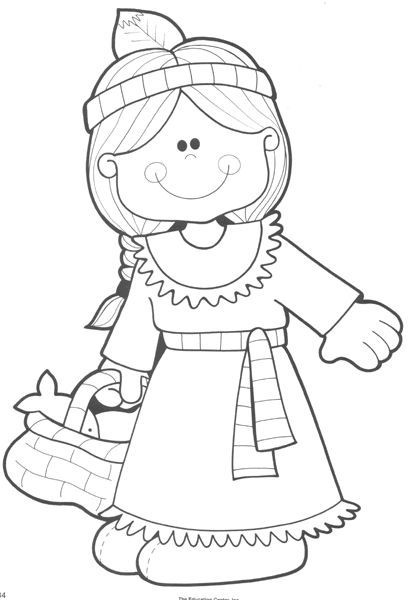 408x600 Thanksgiving Indian Coloring Page. Coloring Book