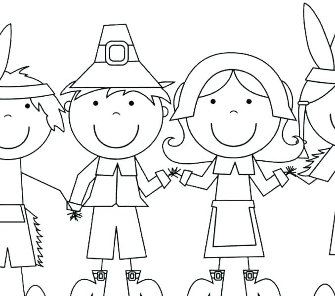 678x600 Pilgrim And Indian Coloring Pages Color Page Coloring Page