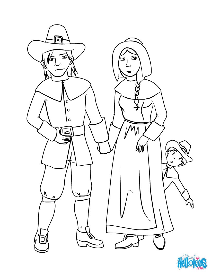 Pilgrim Family Coloring Pages 820x1060 Pilgrim Family Coloring Pages