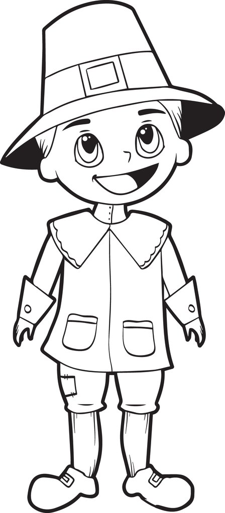 Free Printable Pilgrim Coloring Page For Kids 448x1023 Free Printable Pilgrim Coloring Page For Kids