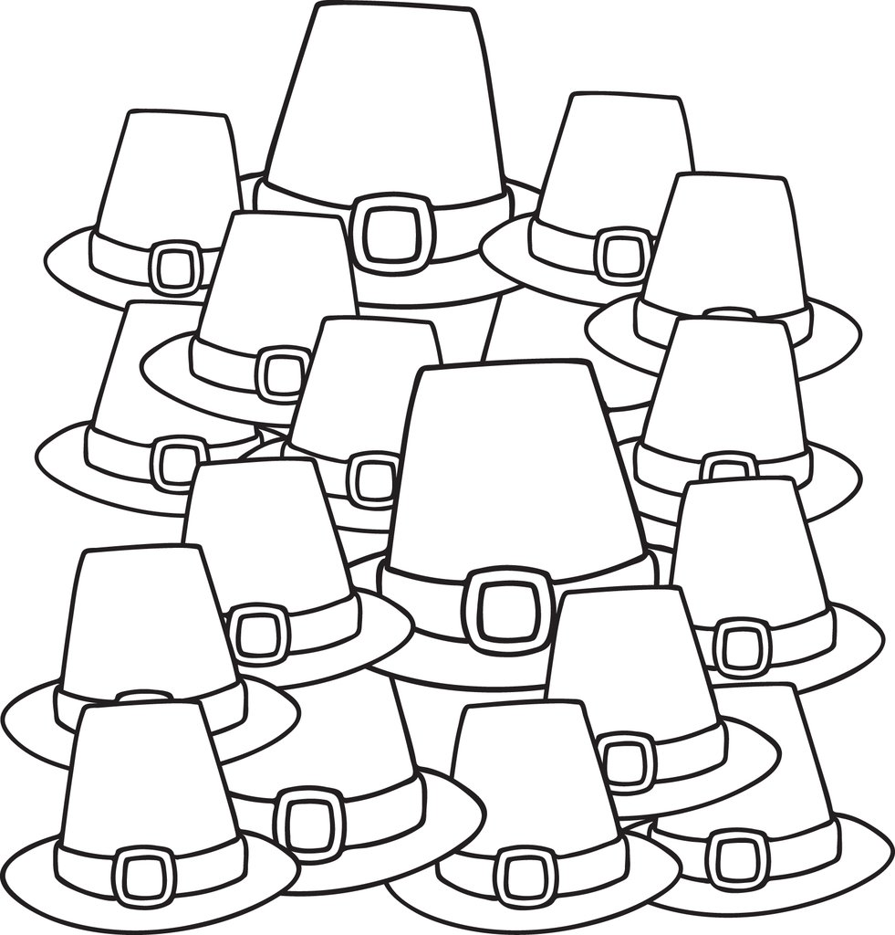 Free Printable Pilgrim Hats Coloring Page For Kids 981x1024 Free Printable Pilgrim Hats Coloring Page For Kids