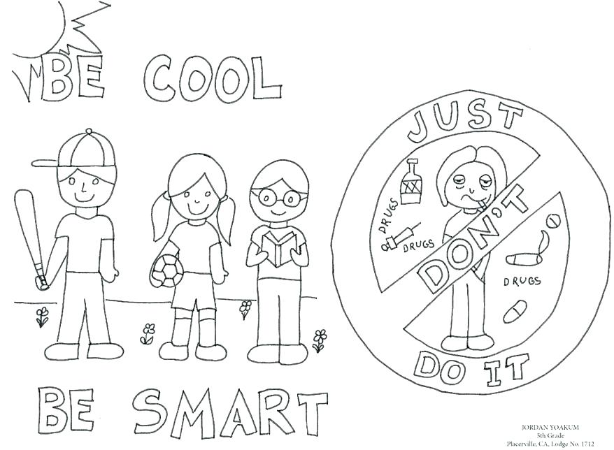 878x644 Say No To Drugs Coloring Pages Dont Do Drugs Coloring Sheets