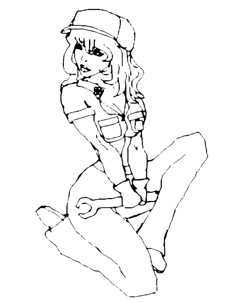 776x1030 Pin Up Girl Coloring Pages