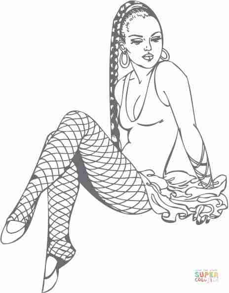464x593 Pin Up Girls Coloring Pages Free Mesmerizing Girl Olegratiy