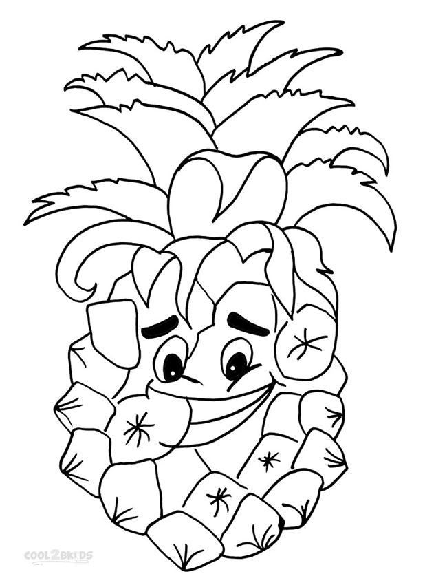618x850 Printable Pineapple Coloring Page