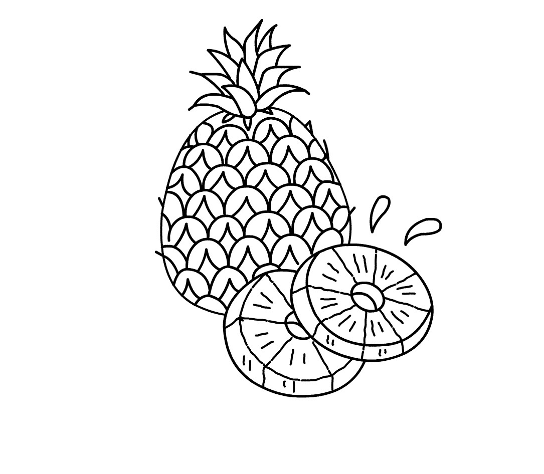 1085x946 Printable Pineapple Coloring Pages Coloring Me