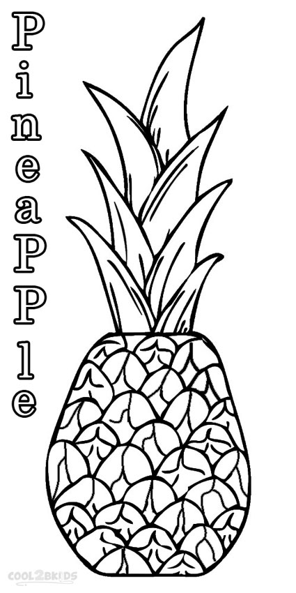425x850 Printable Pineapple Coloring Pages For Kids Cool2bkids