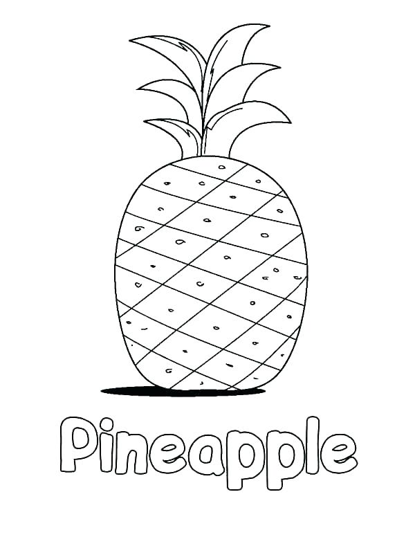 600x776 Pineapple Coloring Page