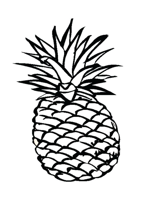 600x847 A Delicious Smooth Cayenne Pineapple Coloring Page Cartoon Murs
