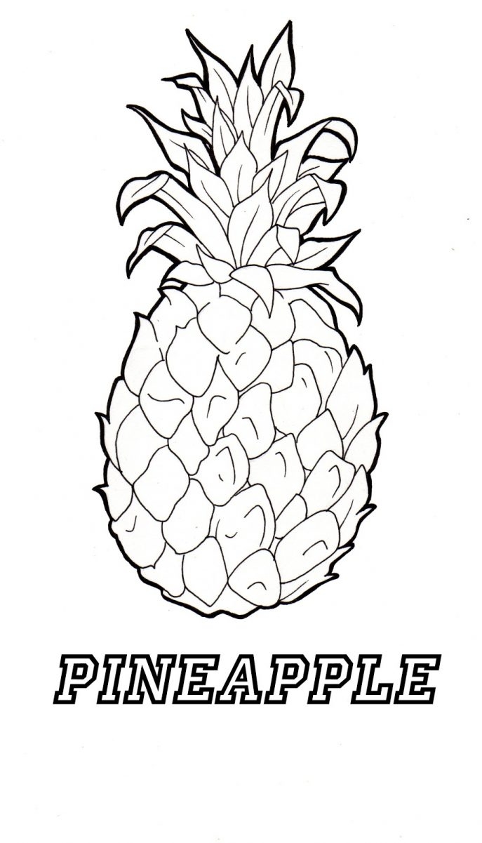 687x1201 A Ordable Pineapple Coloring Page New Adult Pa