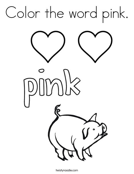 468x605 Color The Word Pink Coloring Page