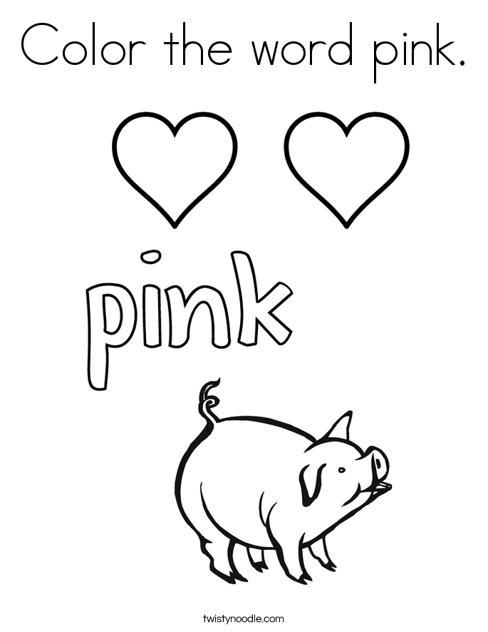 685x886 Color The Word Pink Coloring Page