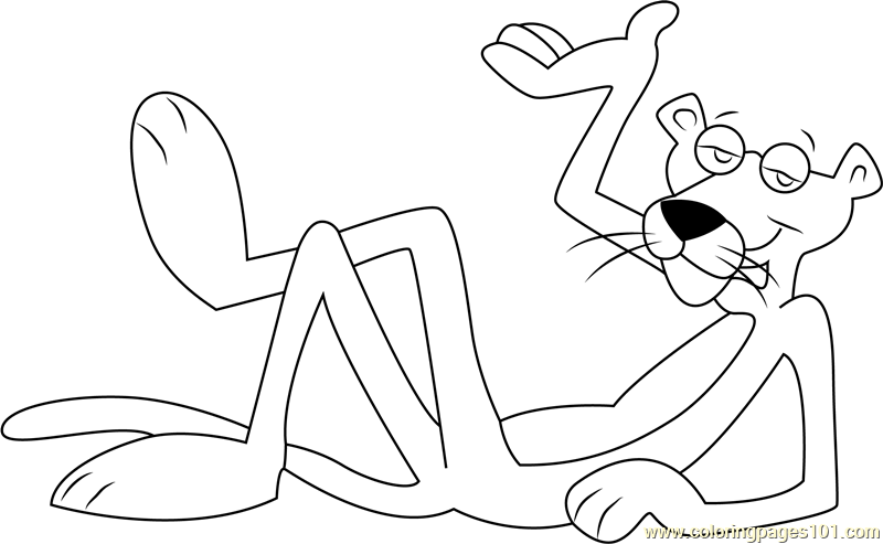 800x493 Cute Pink Panther Coloring Page