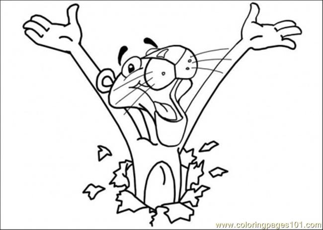 650x464 Here Comes Pink Panther Coloring Page