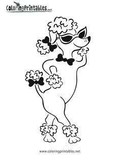 Pink Poodle Coloring Pages
