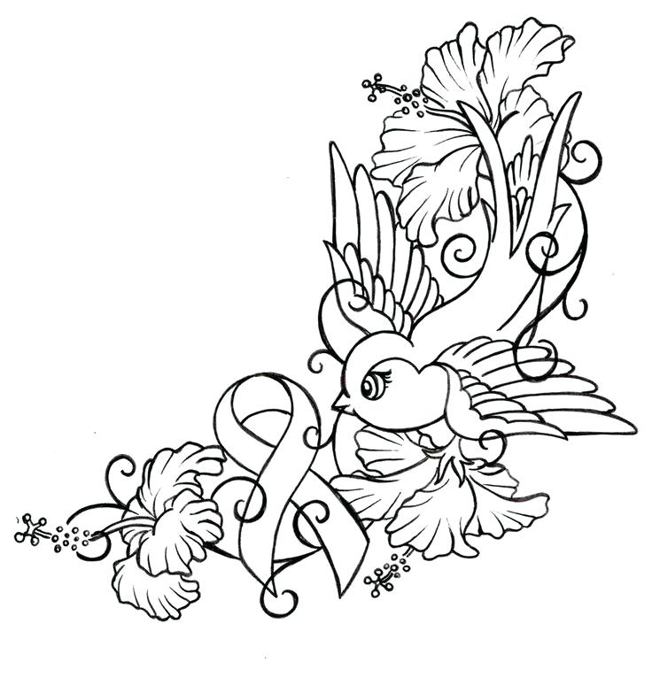 736x774 Cancer Coloring Pages Cancer Awareness Ribbon Coloring Page