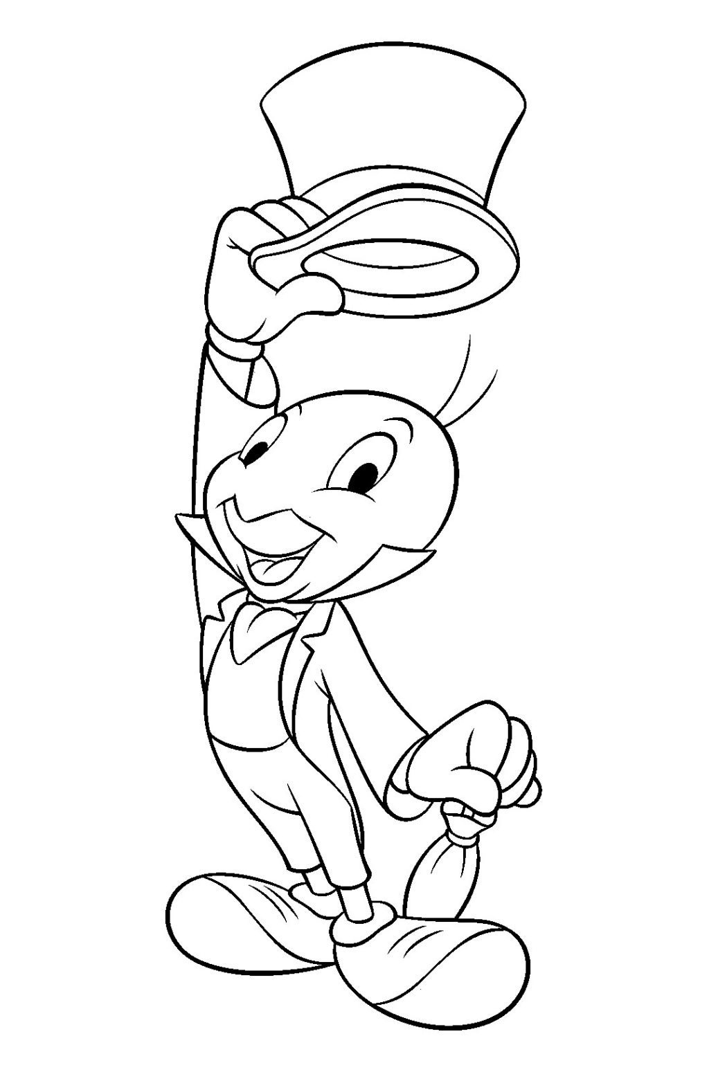 Coloring Book ~ Jiminy Cricket Hold The Cap Pinocchio Coloring 1024x1549 Coloring Book ~ Jiminy Cricket Hold The Cap Pinocchio Coloring