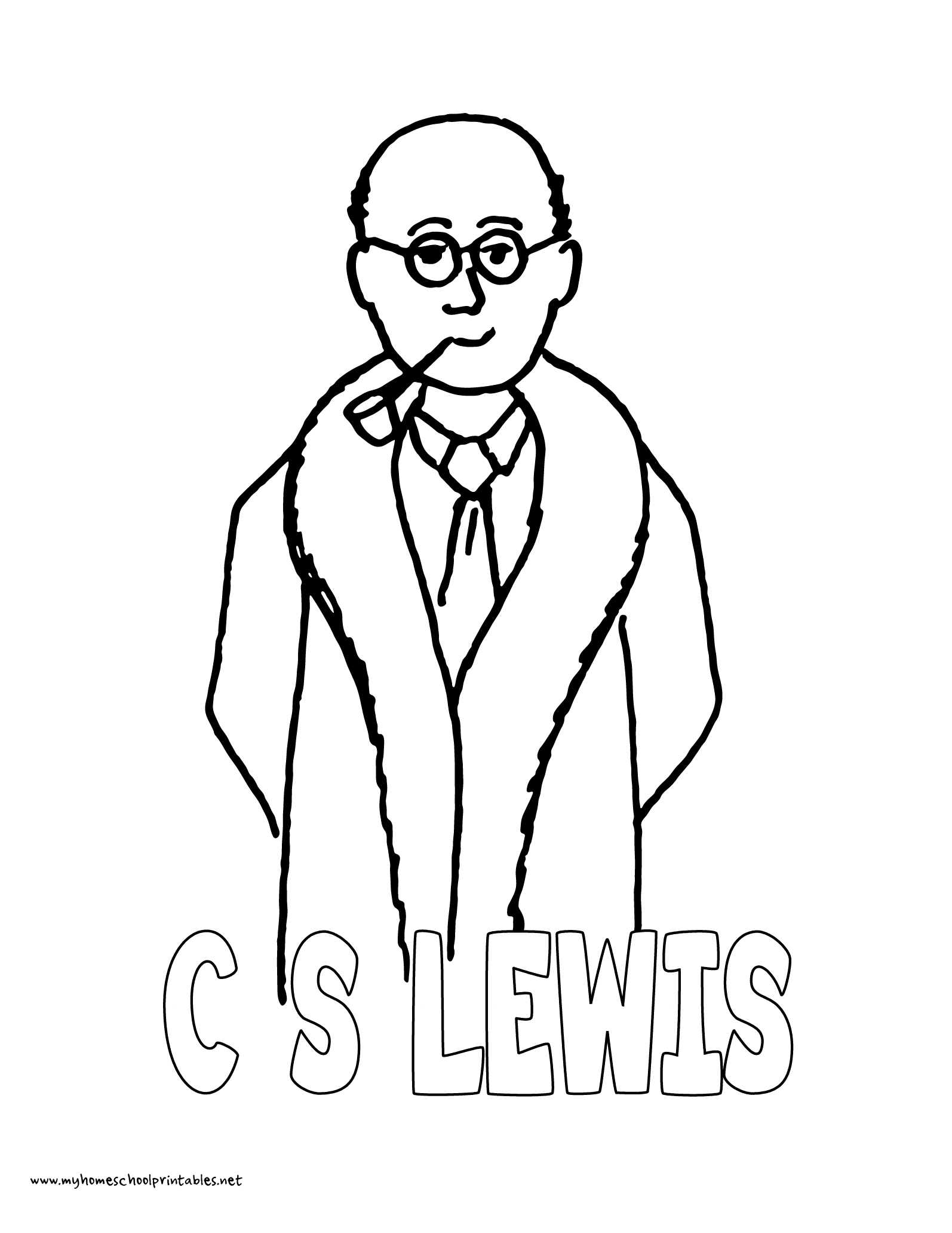 World History Coloring Pages Printables C.s. Lewis With Pipe 1594x2063 World History Coloring Pages Printables C.s. Lewis With Pipe