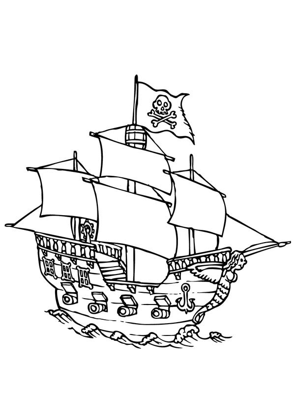 Pirate Boat Coloring Page