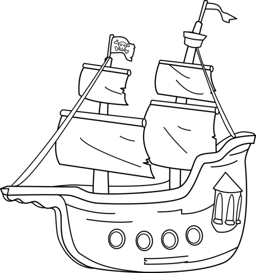 517x550 Pirate Ship Coloring Page