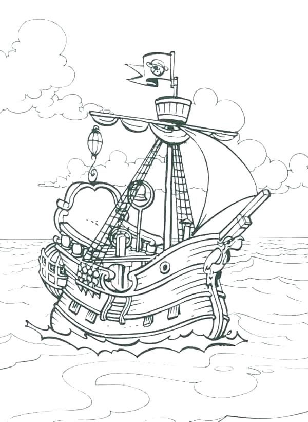 600x821 Pirate Ship Coloring Pages Pirate Ship Coloring Pages Pirate Ship