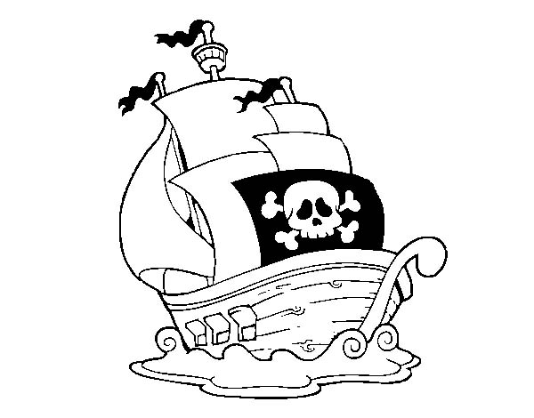 600x470 Simple Pirate Ship Galleon Drawing From The Rear Coloring Page