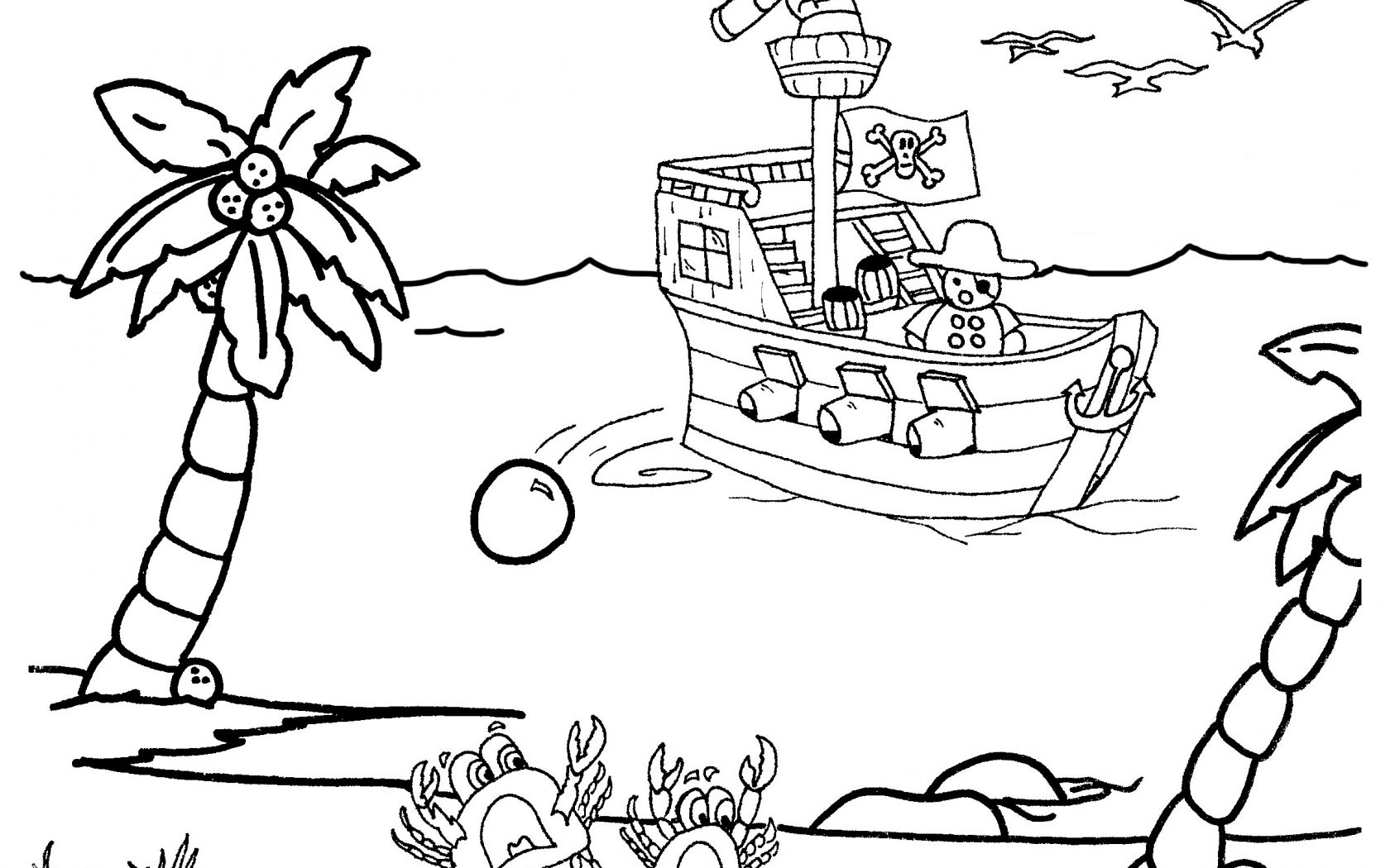 1680x1050 Coloring Pages Ship Pirates Ships For Kids Free
