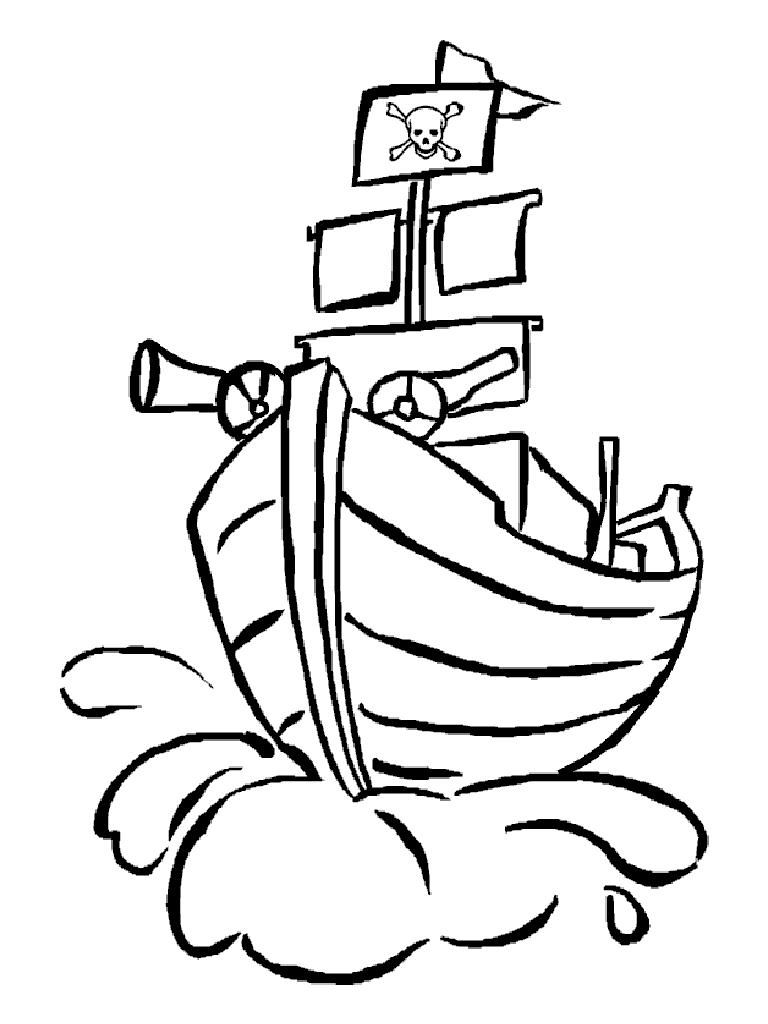 768x1024 Front On Pirate Ship Coloring Page Coloring Fun