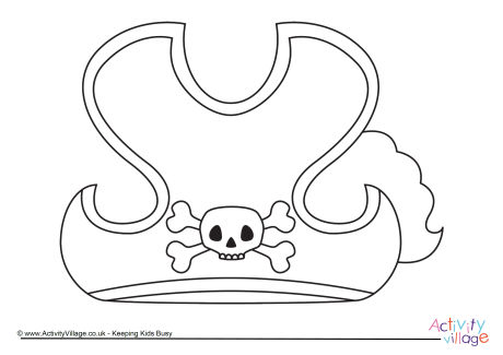 Pirate Hat Colouring Page 460x325 Pirate Hat Colouring Page