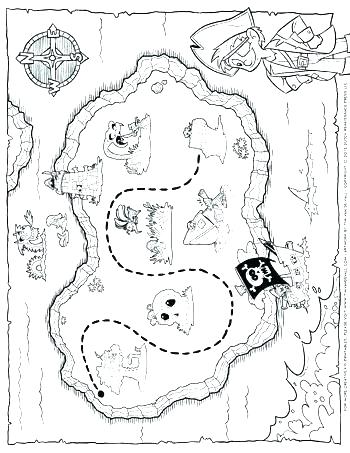 Treasure Map Coloring Page Treasure Map Coloring Pages Map 350x453 Treasure Map Coloring Page Treasure Map Coloring Pages Map