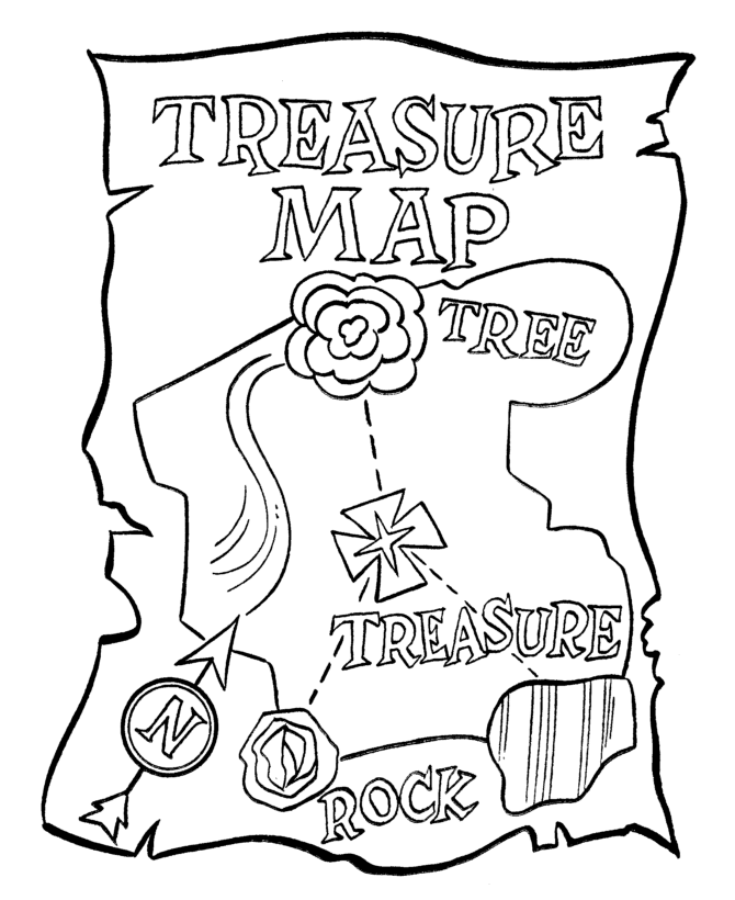 Treasure Map Coloring Pages 670x820 Treasure Map Coloring Pages