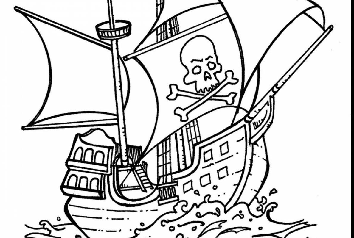 1188x800 The Brilliant Pirate Ship Coloring Page Easy For Kids Free