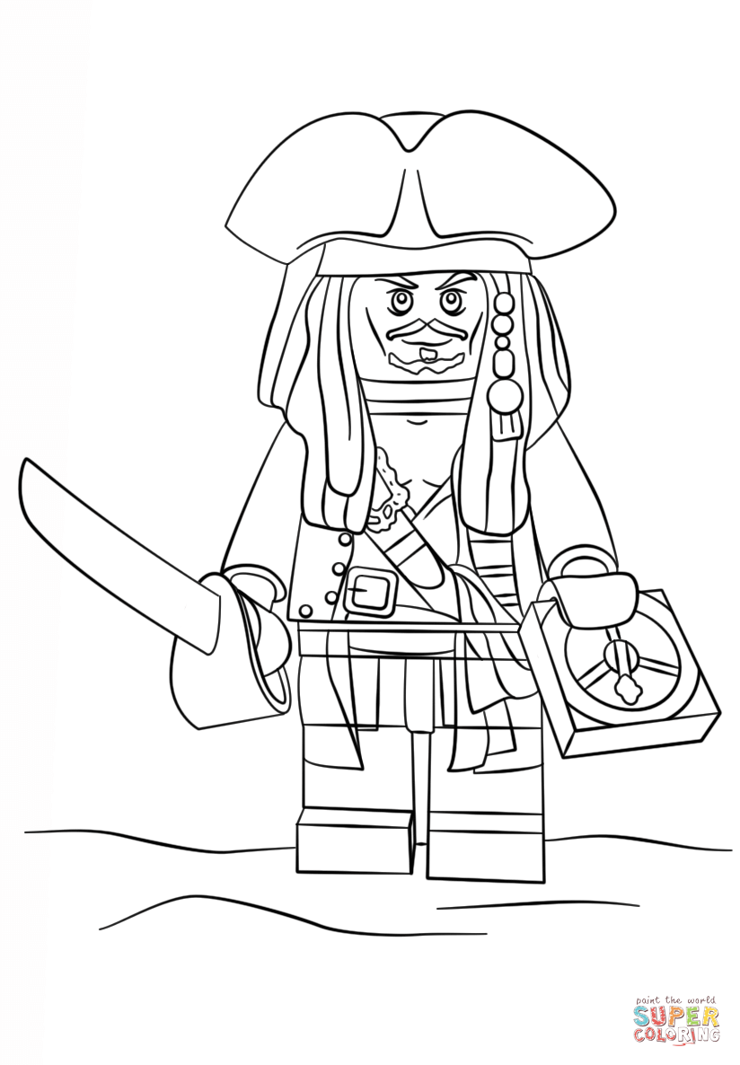 824x1186 Lego Pirate Ship Coloring Pages In Snazzy Page Jack Sparrow Free